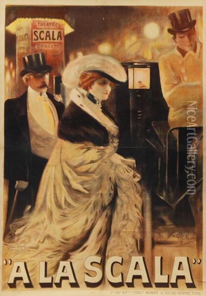 Plakat: A La Scala Oil Painting - Albert Guillaume