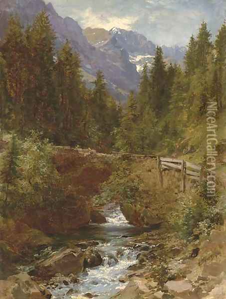 Forest Brook Oil Painting - Herman Herzog