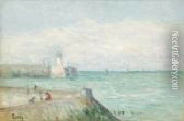 Le Treport, 
La Sortie Du Port Oil Painting - Maximilien Luce