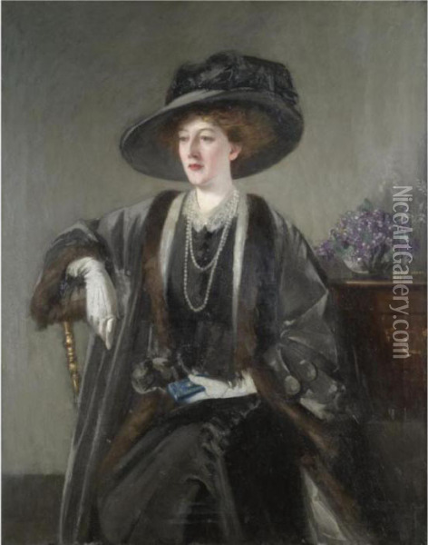 Portrait Of Mrs Kirkwood Oil Painting - George Henry