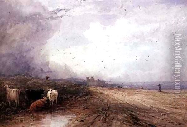 Landscape, with Cattle Oil Painting - Thomas Baker