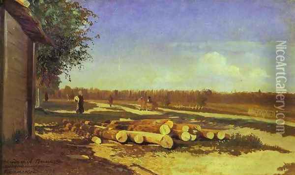 Logs By the Road. 1867-1869 Oil Painting - Feodor Alexandrovich Vasilyev