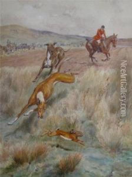 Hare Coursing Oil Painting - Frank Algernon Stewart