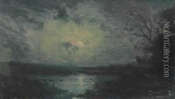 Rising Moon Oil Painting - Julian Onderdonk