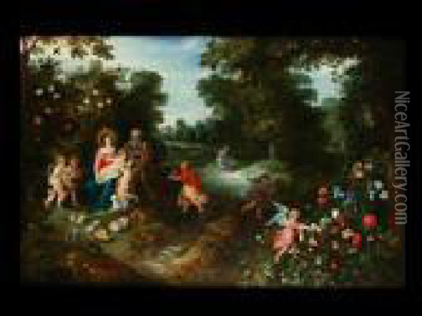 Ruhe Auf Der Flucht Nach Agypten Oil Painting - Jan Brueghel the Younger