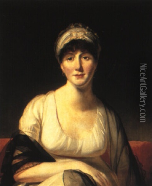 Portrait Of Mrs. Buxton Oil Painting - Sir William Beechey