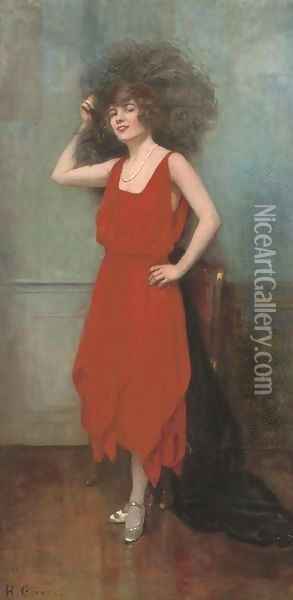 La robe rouge Oil Painting - Henri Gervex