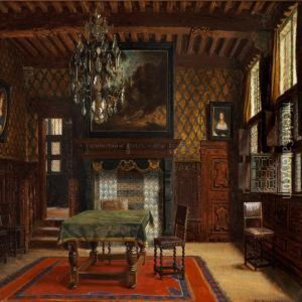 Interior From A Castle Oil Painting - Heinrich Hansen