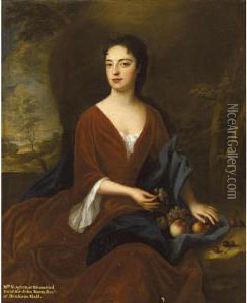 Portrait Of Mary Rous, Mrs Nathaniel Acton (died 1717) Oil Painting - Johannes or Jan Verelst