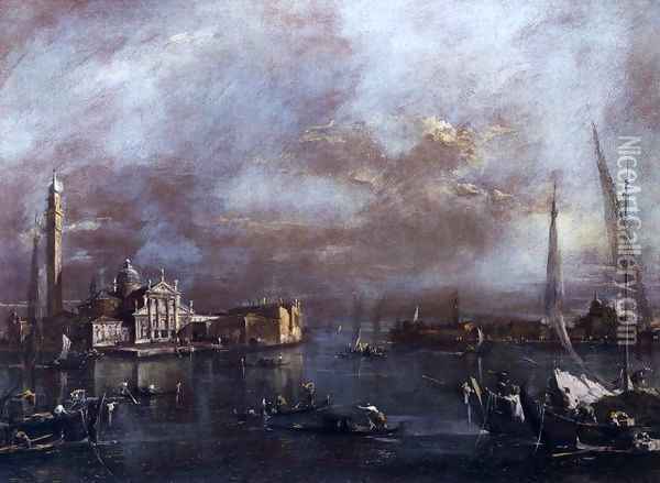 Bacino di San Marco with San Giorgio and the Giudecca Oil Painting - Francesco Guardi