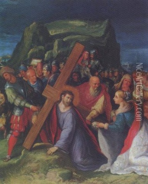 Kreuztragung Oil Painting - Frans Francken III