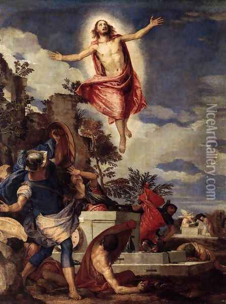 The Resurrection of Christ c. 1570 Oil Painting - Paolo Veronese (Caliari)