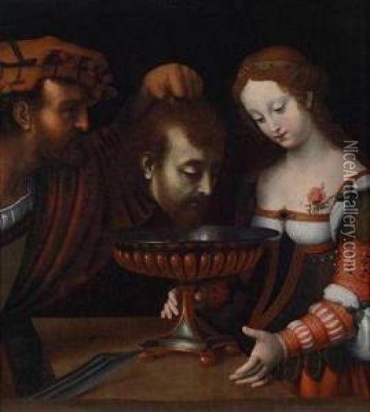 Salome Con La Testa Del Battista Oil Painting - Bernardino Luini