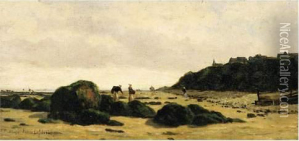 Maree Basse A Villerville, Aout 1878 Oil Painting - Louis Valere Lefebvre