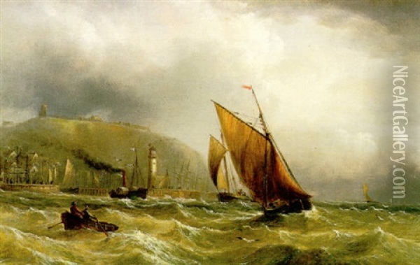 Sailing In Rough Seas Oil Painting - Henry Redmore