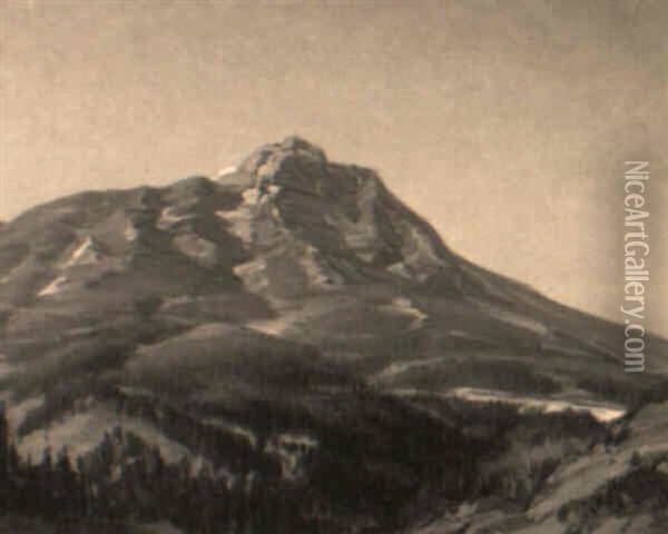 Mountain View Oil Painting - Henry Joseph Breuer