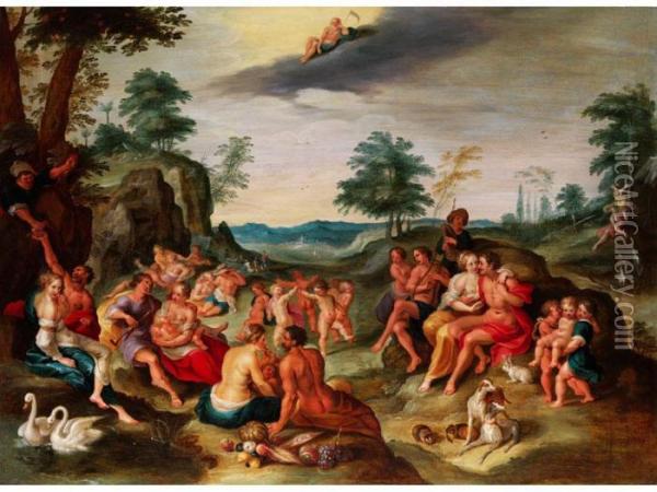 Das Goldene Zeitalter Oil Painting - Frans II Francken