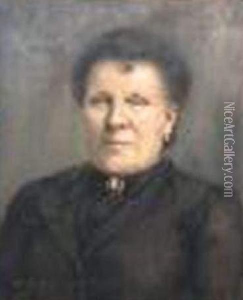  Portrait De Femme Au Camee  Oil Painting - S. Michaud