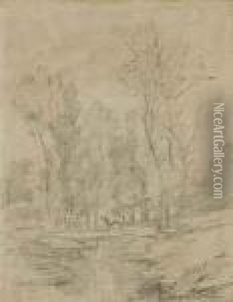 Vache Dans Un Paysage Avec Torrent Oil Painting - Jean-Baptiste-Camille Corot