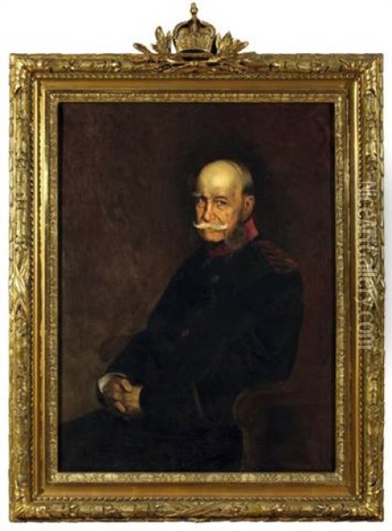Kaiser Wilhelm I Oil Painting - Franz Seraph von Lenbach