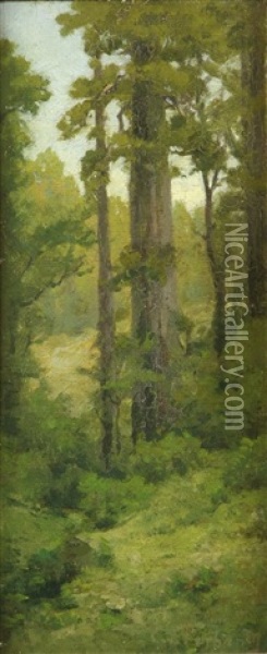 Forest Landscape Vignette Oil Painting - Carl Von Perbandt