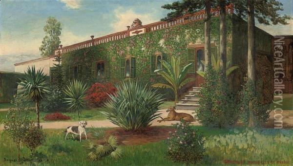 Somerset House, Mexico City Oil Painting - August Lohr