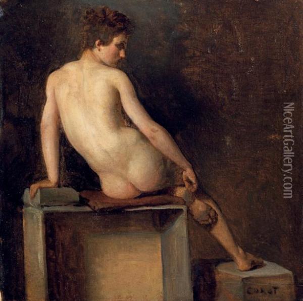 Academie D'homme Oil Painting - Jean-Baptiste-Camille Corot