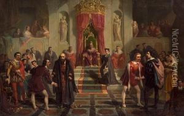 The Trial Scene From The 'merchant Of Venice' Oil Painting - Thomas Hill