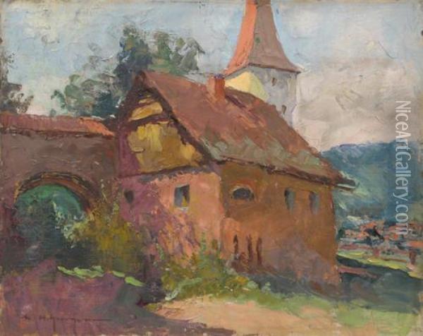 House Of Ardeal Oil Painting - Marin H. Georgescu