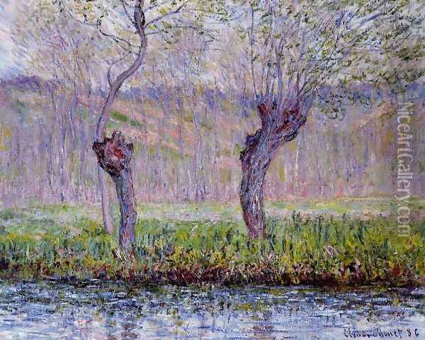 Willows In Springtime Oil Painting - Claude Oscar Monet