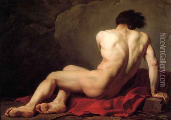 Male Nude Known As Patroclus Oil Painting - Jacques Louis David