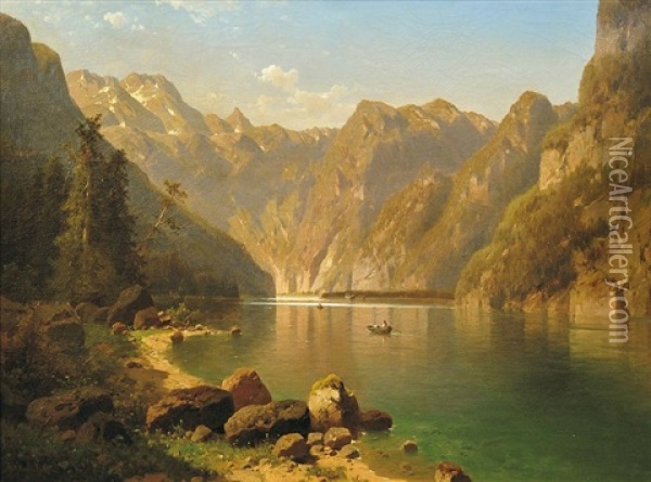 U Jezera Konigsee Oil Painting - Adolf Chwala