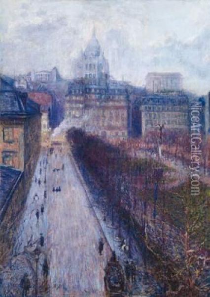 Place D'anvers, Vue Du Sacre Coeur Oil Painting - Alexander Ivanovich Lazhechnikov