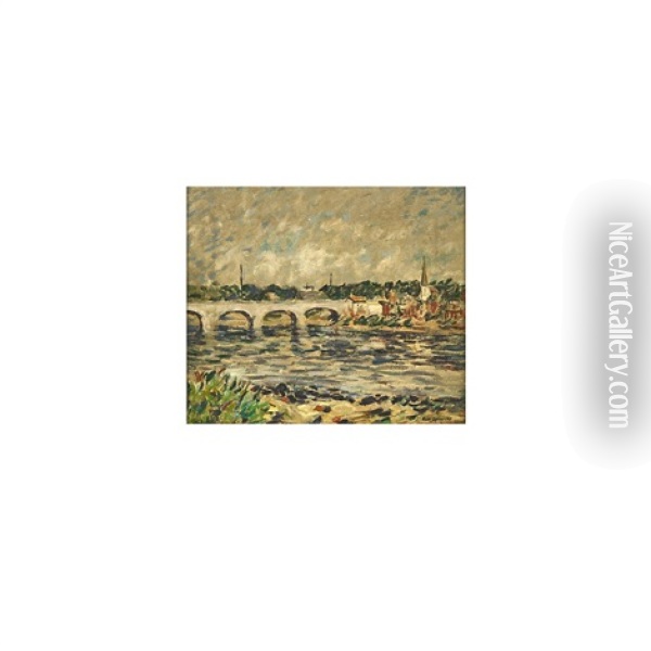The Grey Bridge Oil Painting - Robert Spencer