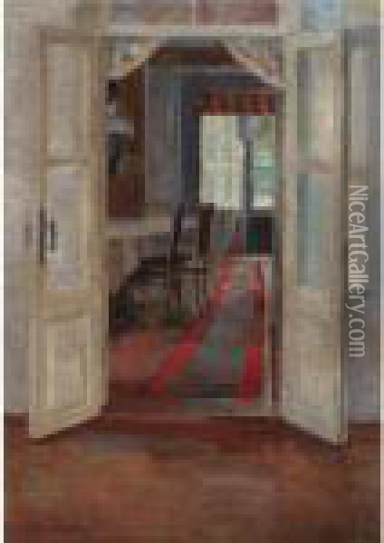 Hall Interior Oil Painting - Sergey Arsenievich Vinogradov