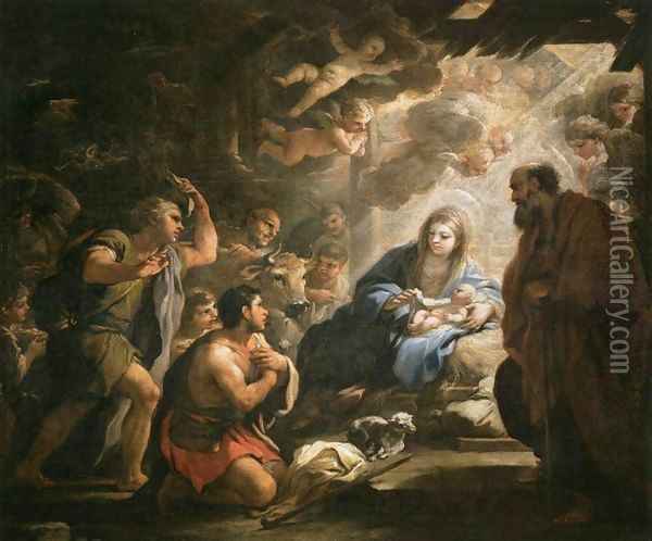 Adoration of the Shepherds Oil Painting - Luca Giordano
