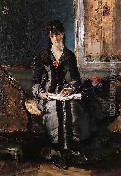 Portrait of a Young Woman Oil Painting - Alfred Stevens