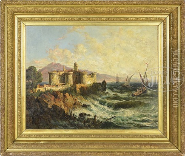 View Of Naples With Castle Nuovo Oil Painting - George Loring Brown