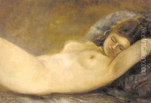 Reclining nude Oil Painting - Paul Albert Besnard