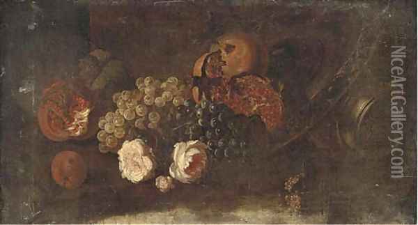Grapes on the vine Oil Painting - Abraham Brueghel
