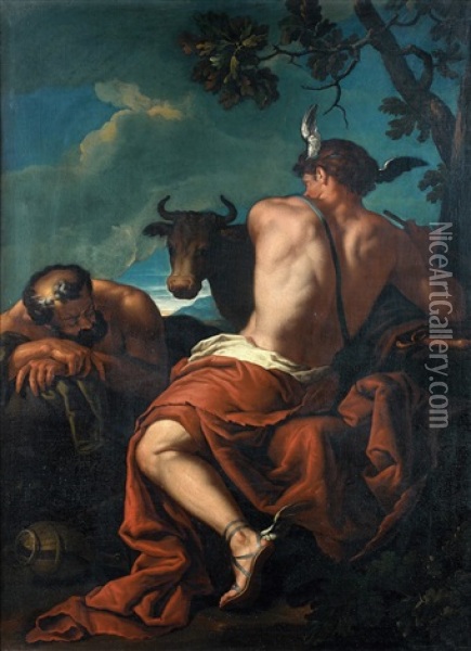 Mercure Et Argus Oil Painting - Sebastiano Ricci