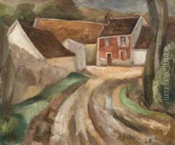 Village De Vendee Oil Painting - Jacques Gotko