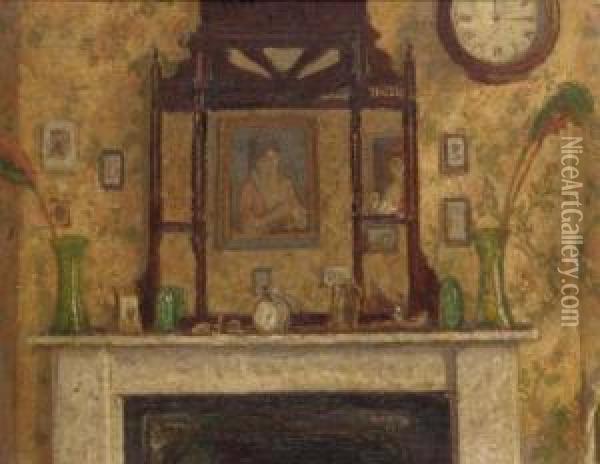 The Mantelpiece At Mornington Crescent Oil Painting - Spencer Frederick Gore