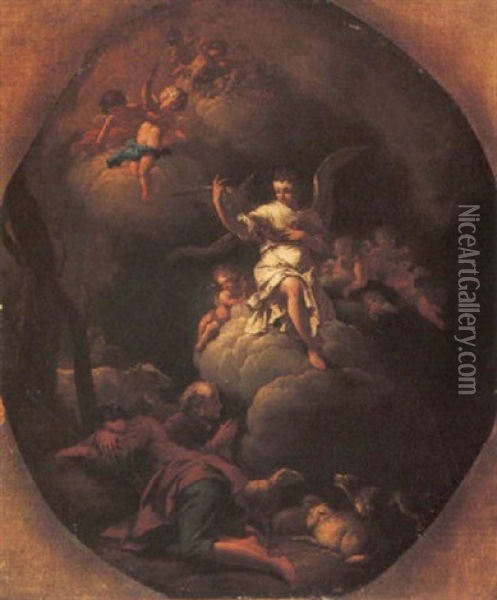 Annuncio Ai Pastori Oil Painting - Christian Wilhelm Ernst Dietrich