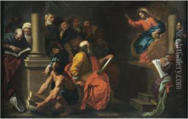 Christ Among The Doctors Oil Painting - Giovanni Battista Merano