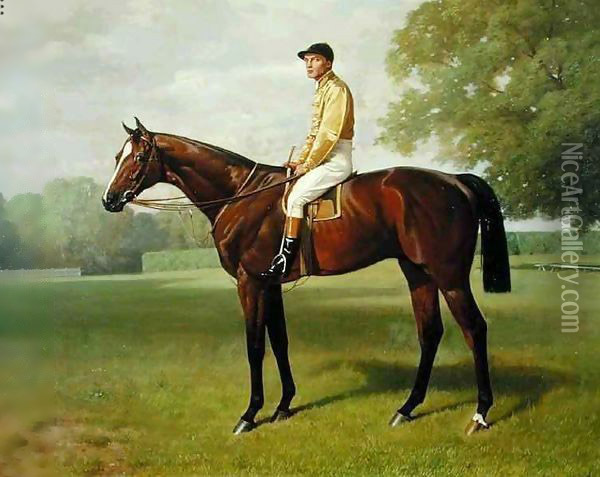 'Flying Fox', Winner of the 1899 Derby Oil Painting - Emil Adam
