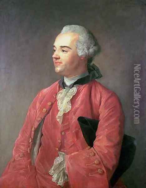 Portrait of Jacques Cazotte 1719-92 c.1760-65 Oil Painting - Jean-Baptiste Perroneau