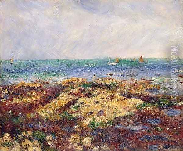 Low Tide At Yport Oil Painting - Pierre Auguste Renoir