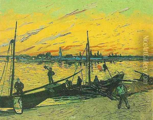 Barges 1888 Oil Painting - Vincent Van Gogh