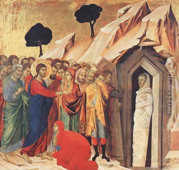 Resurrection of Lazarus 1308-11 Oil Painting - Duccio Di Buoninsegna